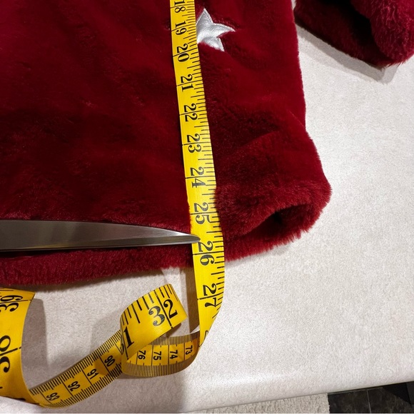 ⭐️ Shein Faux Fur Star Print Hoodie Jacket Coat size SMALL - Picture 16 of 16